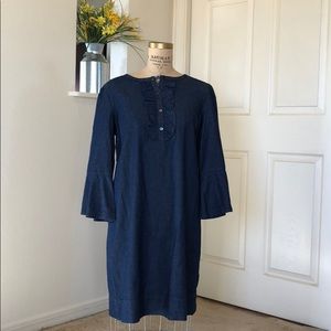 Draper James Ruffle Front Denim Dress